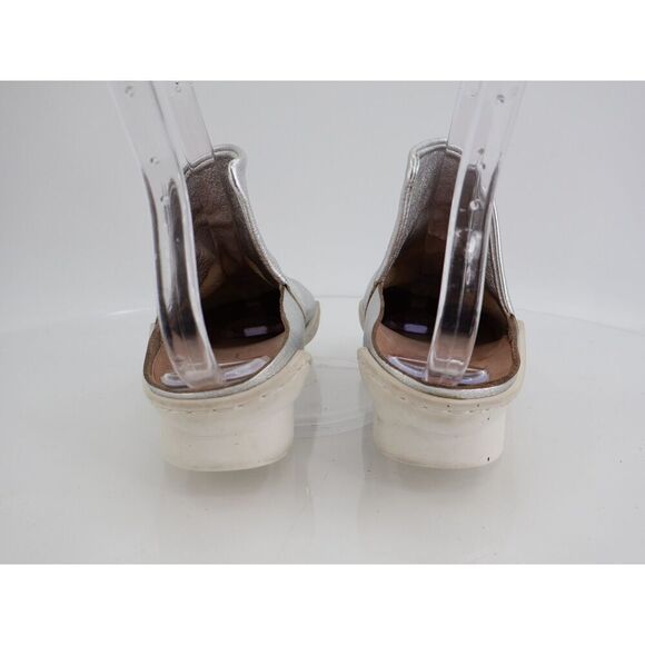 Trippen Plunge Mules Size 35 5 Silver Leather Comfy Shoes Slipper Slip On - Picture 7 of 12